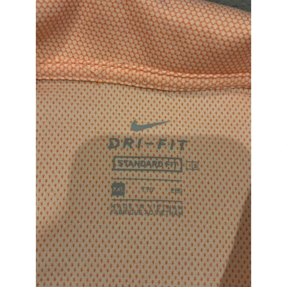 Nike Dri-FIT Womens XXL Polo Shirt Orange White Short Sleeve Golf Top Standard